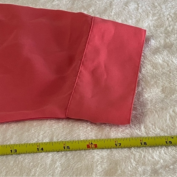 LANE BRYANT / Coral Pop Over Long Sleeve Blouse Size 26/28 - Picture 10 of 10